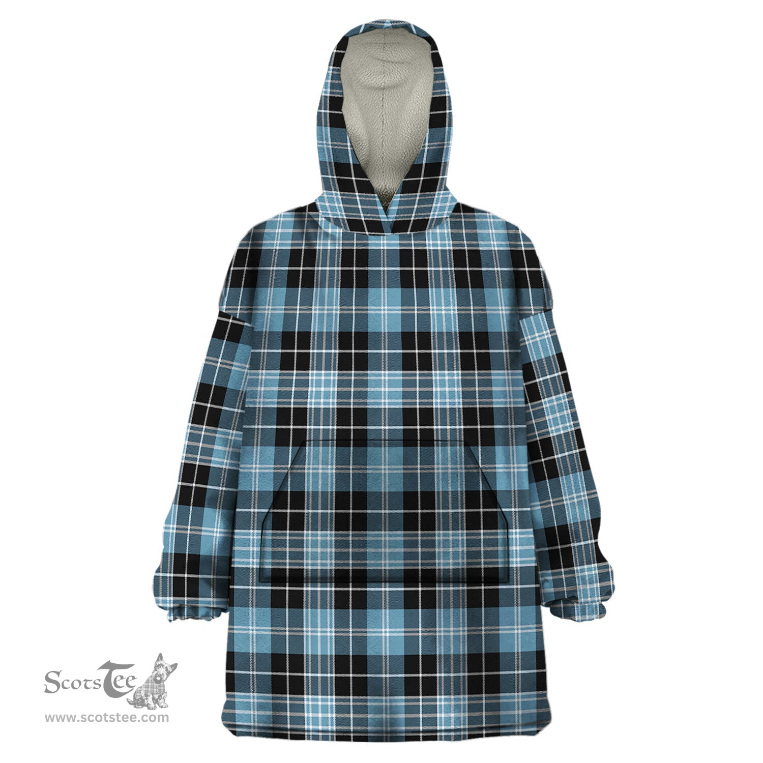 Scottish Clark Ancient Clan Tartan Snuggie Hoodie Plaid Wearable Blanket Hoodie
