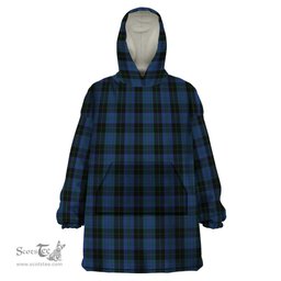 Scottish Clergy Blue Clan Tartan Snuggie Hoodie Plaid Wearable Blanket Hoodie