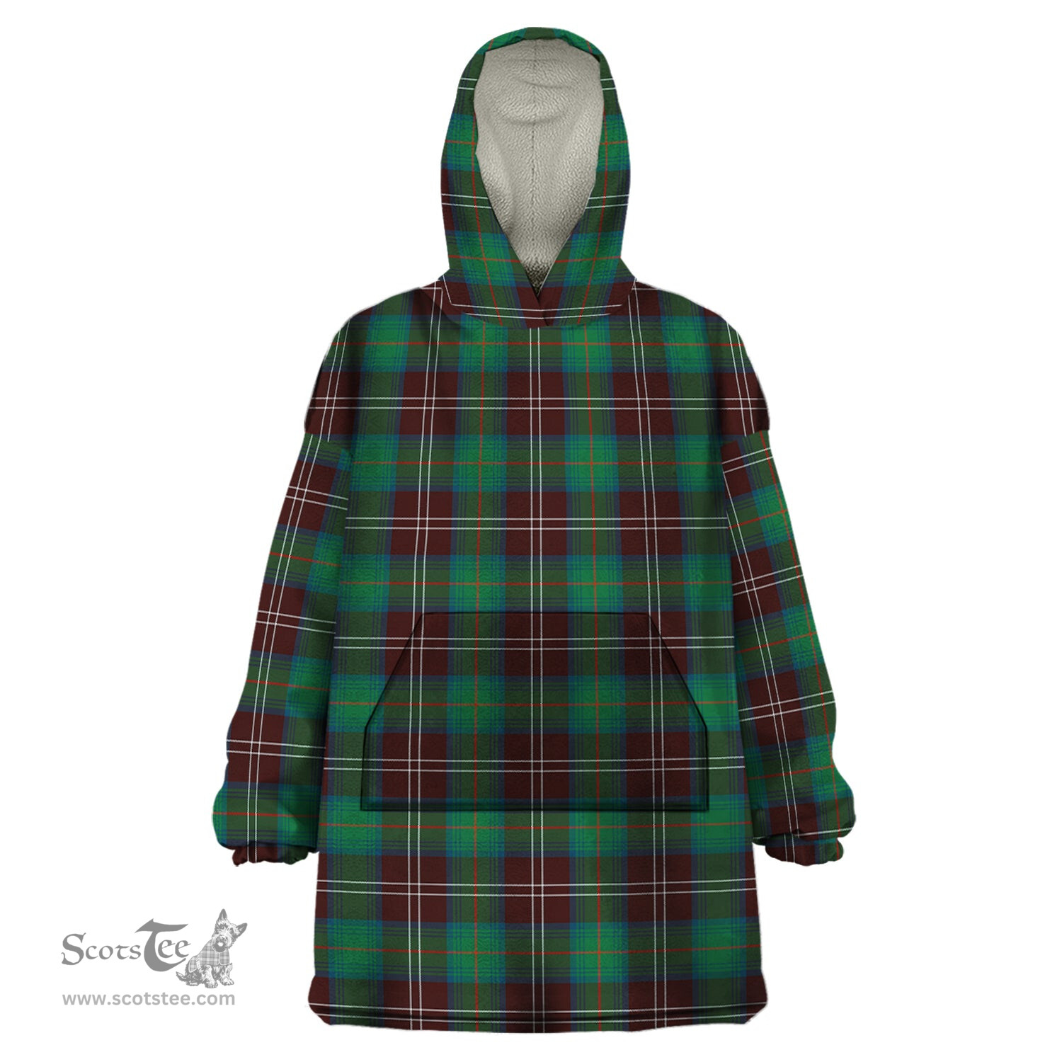 Scottish Chisholm Hunting Ancient Clan Tartan Snuggie Hoodie Plaid Wearable Blanket Hoodie