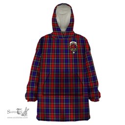 Scottish Clark Red Clan Family Crest Tartan Snuggie Hoodie Plaid Wearable Blanket Hoodie