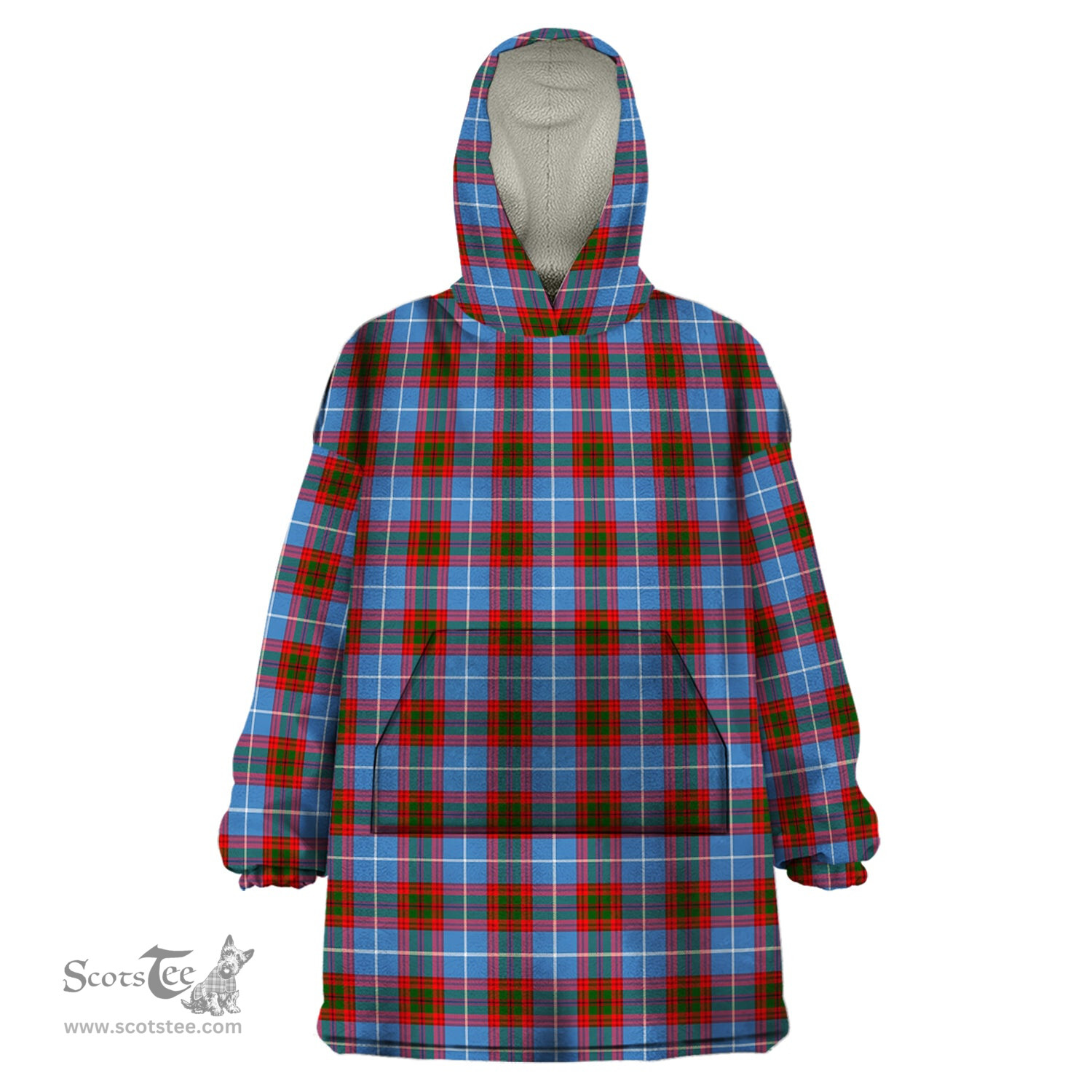 Scottish Crichton Clan Tartan Snuggie Hoodie Plaid Wearable Blanket Hoodie