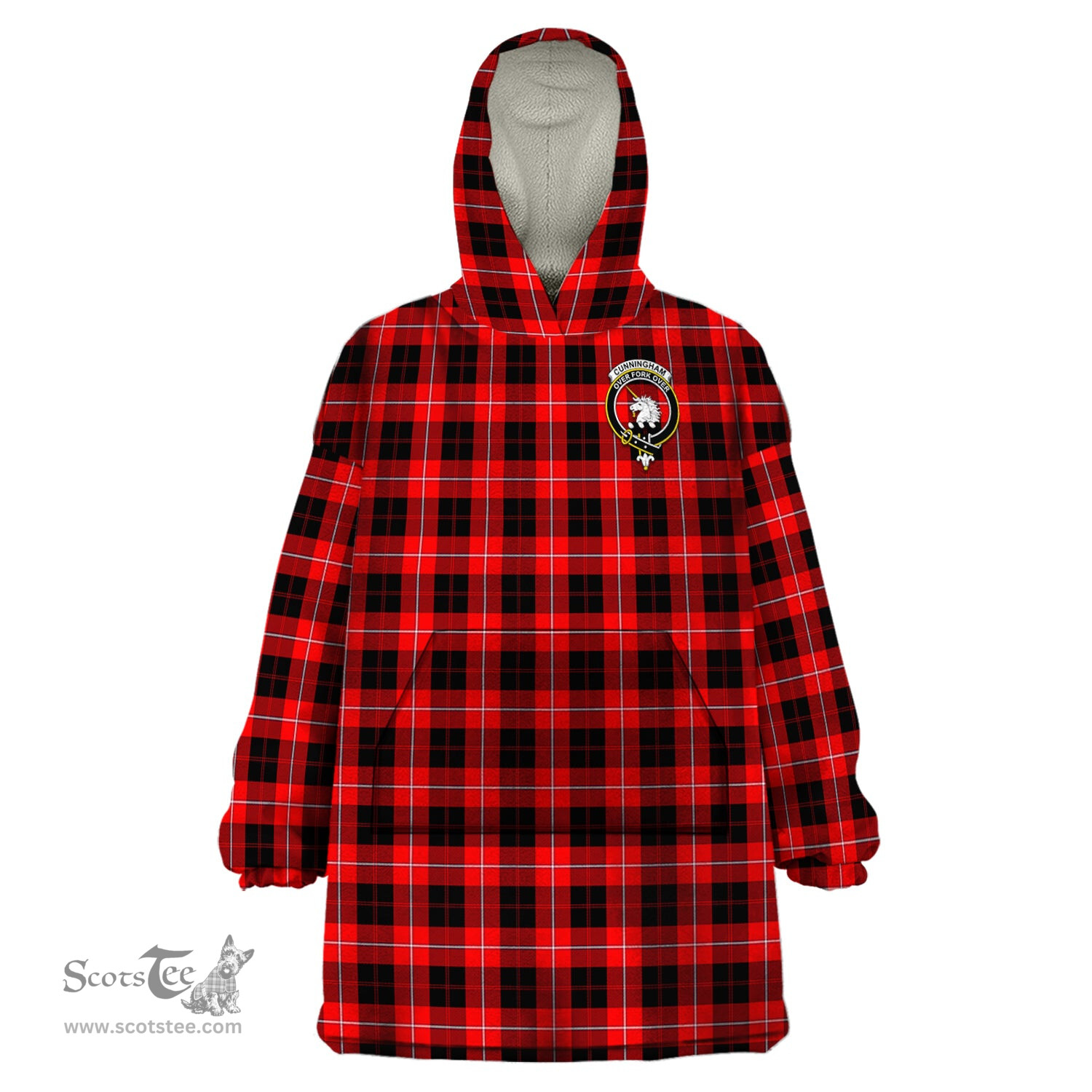 Scottish Cunningham Modern Clan Family Crest Tartan Snuggie Hoodie Plaid Wearable Blanket Hoodie