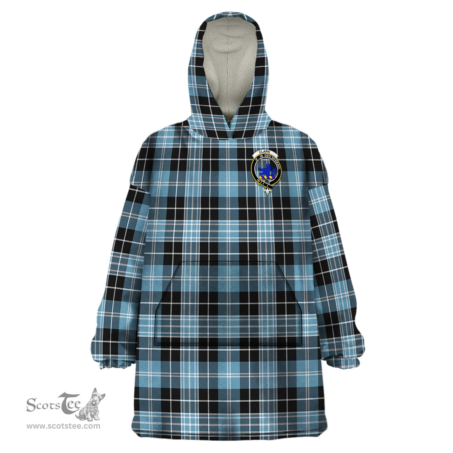 Scottish Clark (Lion) Ancient Clan Family Crest Tartan Snuggie Hoodie Plaid Wearable Blanket Hoodie