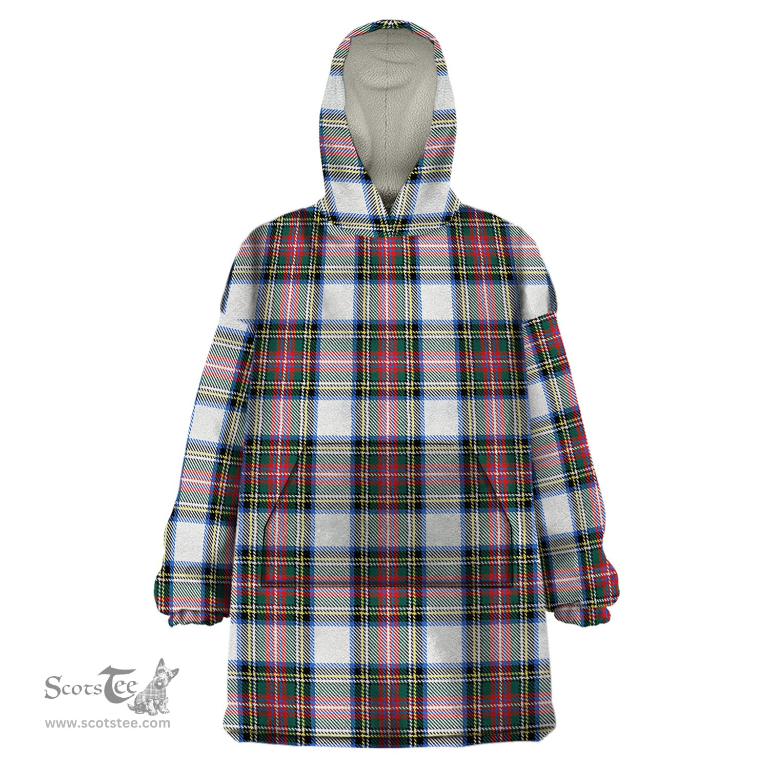 Scottish Dennistoun Clan Tartan Snuggie Hoodie Plaid Wearable Blanket Hoodie