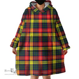 Scottish Dewar Clan Tartan Snuggie Hoodie Plaid Wearable Blanket Hoodie