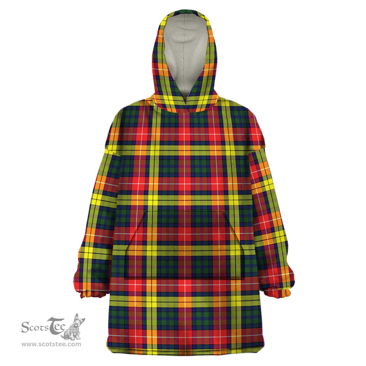 Scottish Dewar Clan Tartan Snuggie Hoodie Plaid Wearable Blanket Hoodie