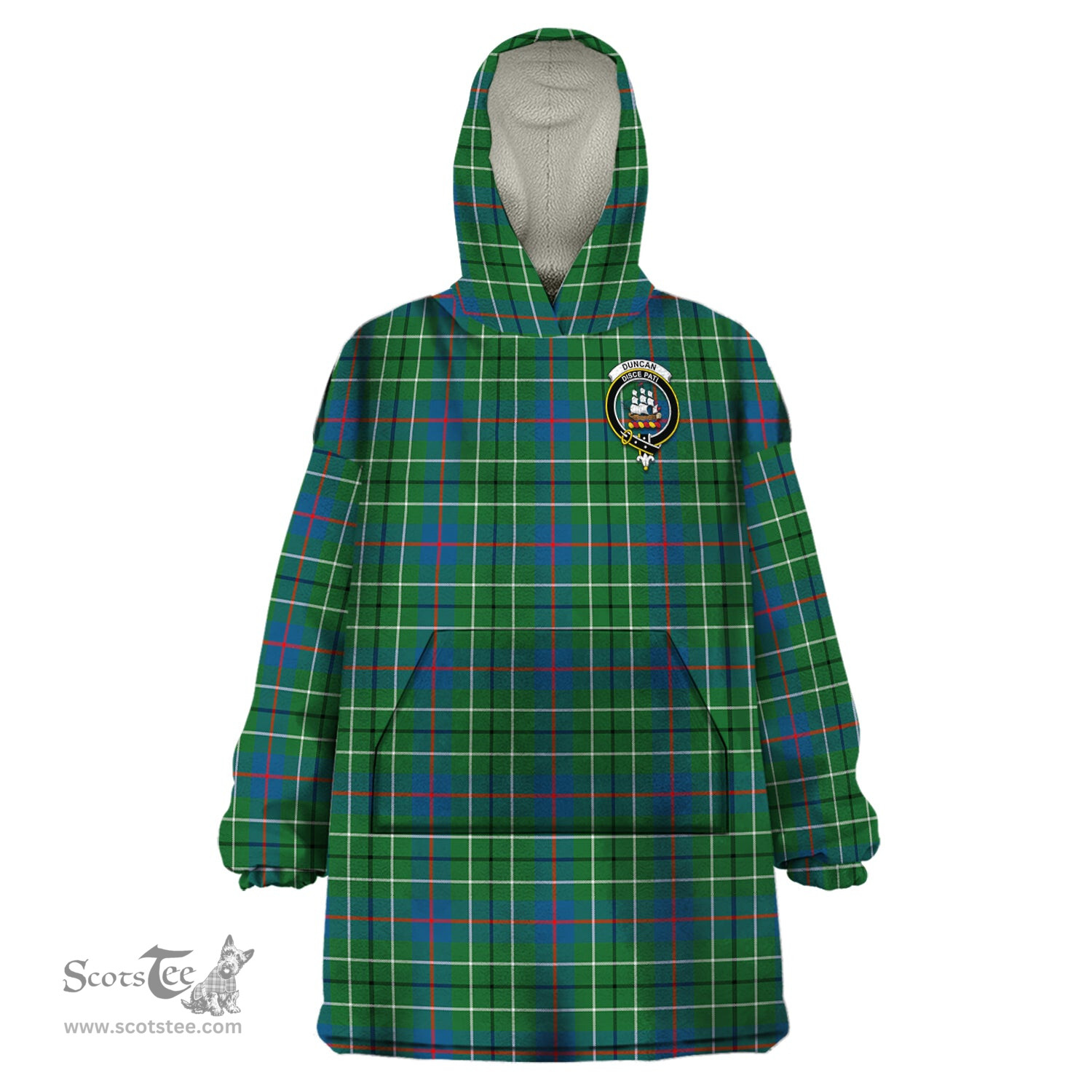 Scottish Duncan Ancient Clan Family Crest Tartan Snuggie Hoodie Plaid Wearable Blanket Hoodie