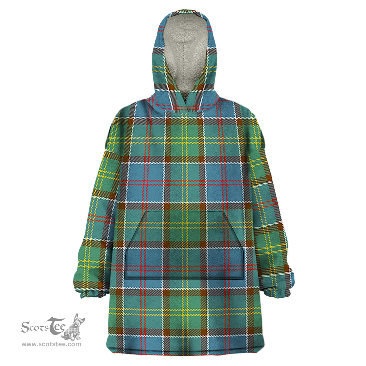 Scottish Colville Clan Tartan Snuggie Hoodie Plaid Wearable Blanket Hoodie