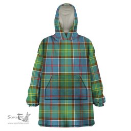 Scottish Colville Clan Tartan Snuggie Hoodie Plaid Wearable Blanket Hoodie