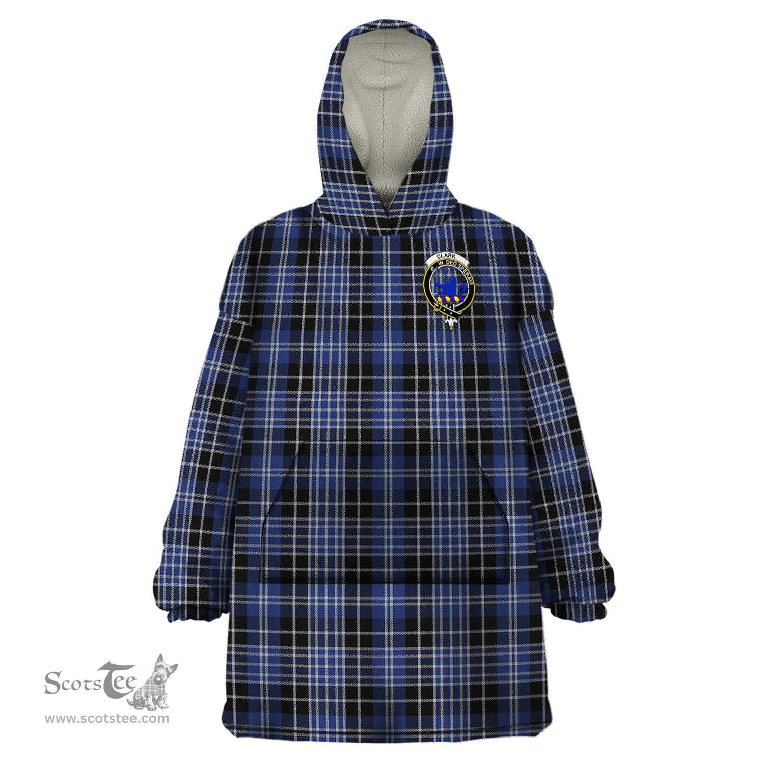 Scottish Clark (Lion) Clan Family Crest Tartan Snuggie Hoodie Plaid Wearable Blanket Hoodie