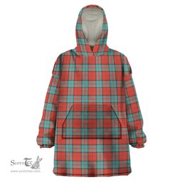 Scottish Dunbar Ancient Clan Tartan Snuggie Hoodie Plaid Wearable Blanket Hoodie
