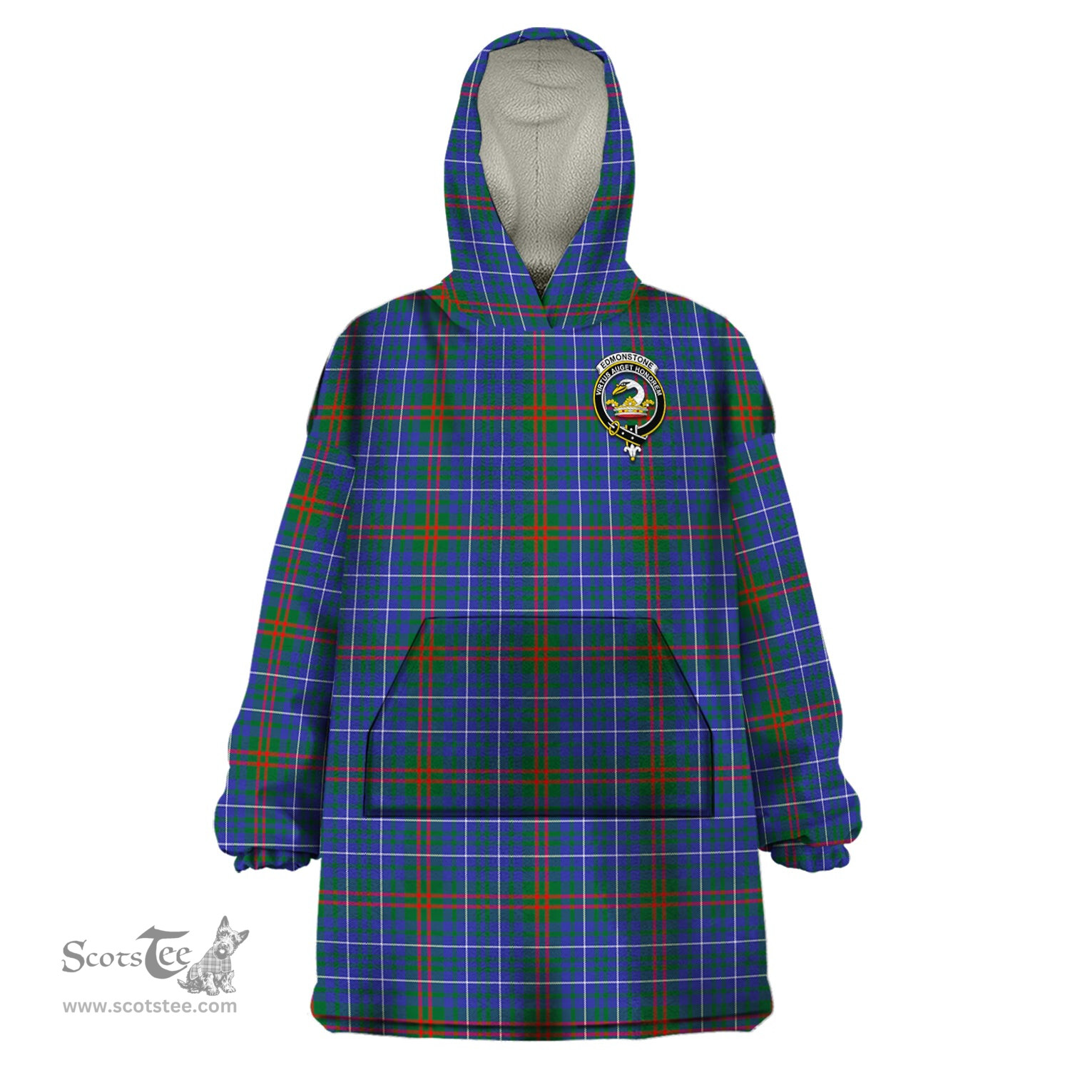 Scottish Edmonstone Clan Family Crest Tartan Snuggie Hoodie Plaid Wearable Blanket Hoodie