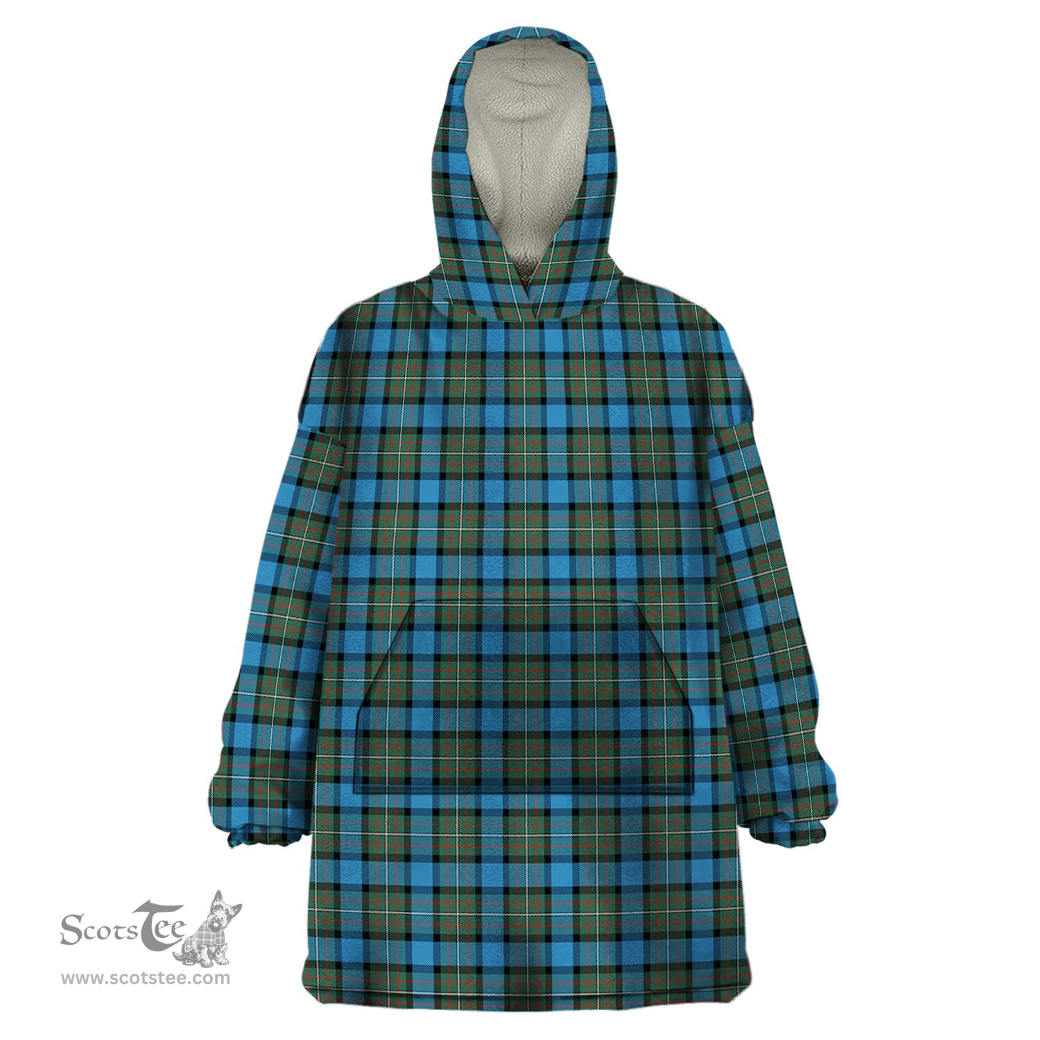 Scottish Fergusson Ancient Clan Tartan Snuggie Hoodie Plaid Wearable Blanket Hoodie
