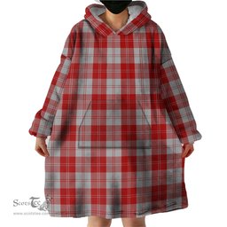 Scottish Erskine Red Clan Tartan Snuggie Hoodie Plaid Wearable Blanket Hoodie