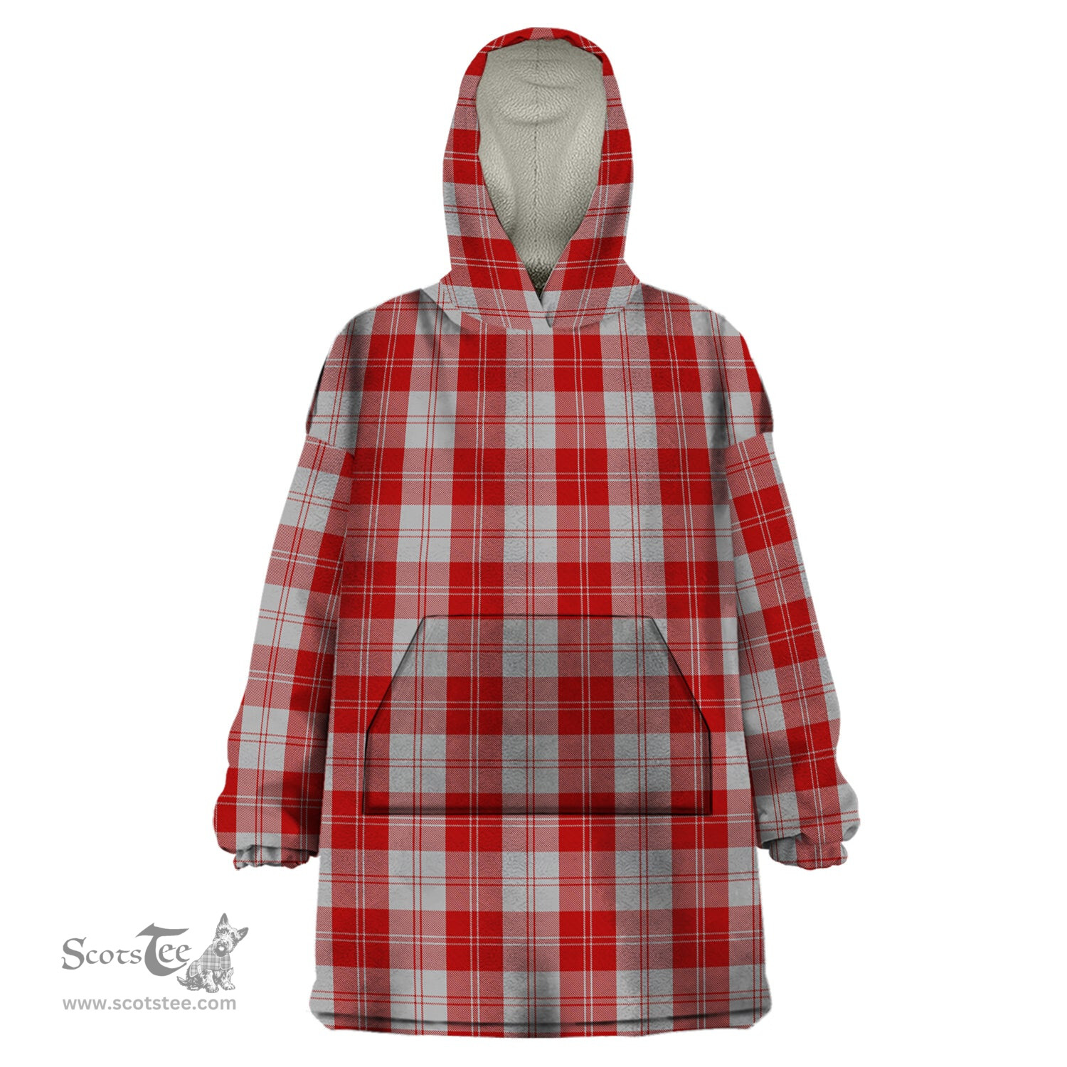 Scottish Erskine Red Clan Tartan Snuggie Hoodie Plaid Wearable Blanket Hoodie