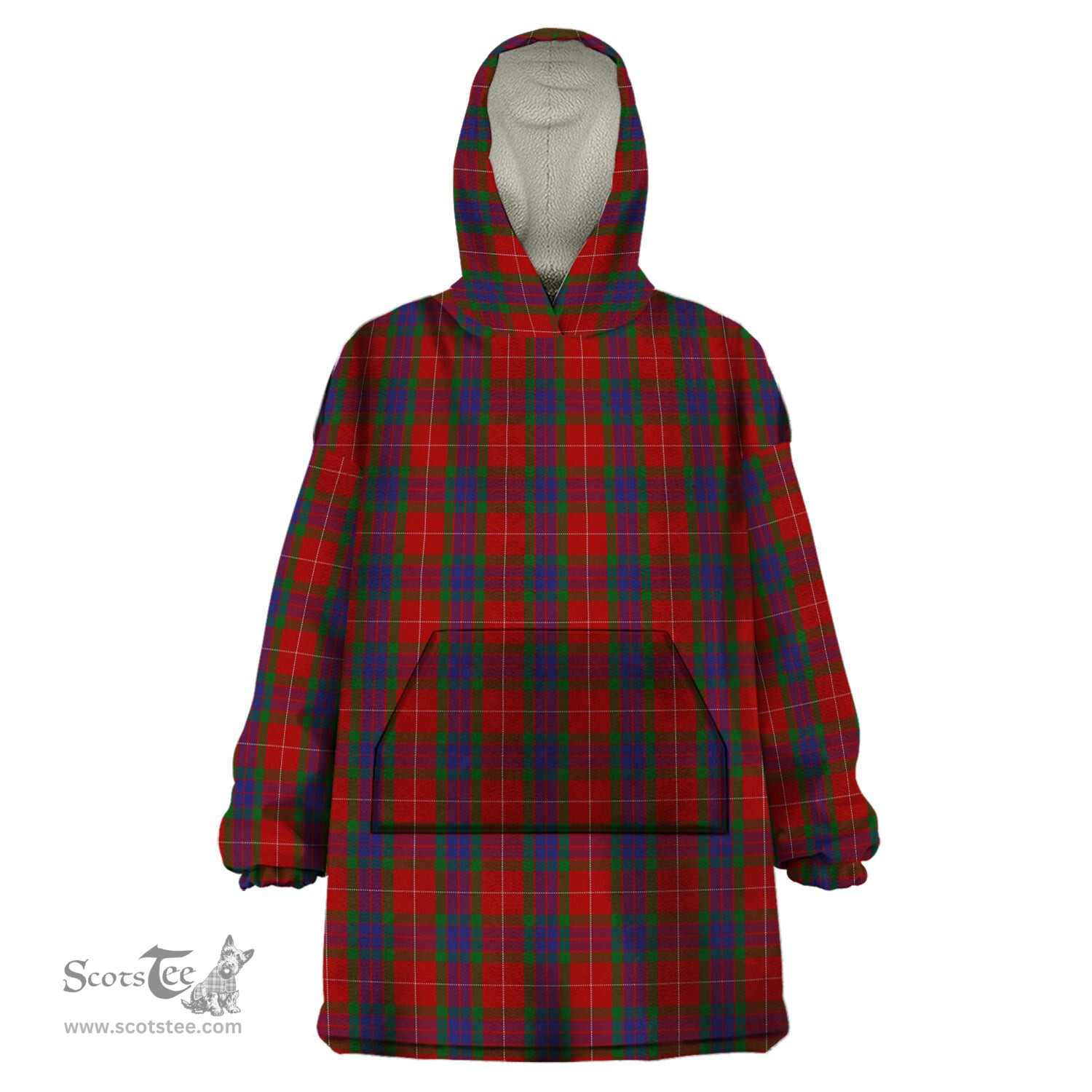 Scottish Fraser Clan Tartan Snuggie Hoodie Plaid Wearable Blanket Hoodie