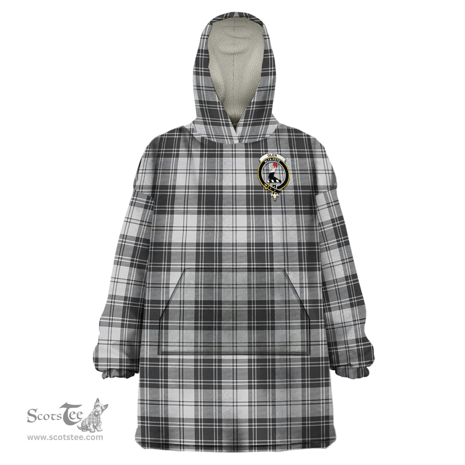 Scottish Glen Clan Family Crest Tartan Snuggie Hoodie Plaid Wearable Blanket Hoodie