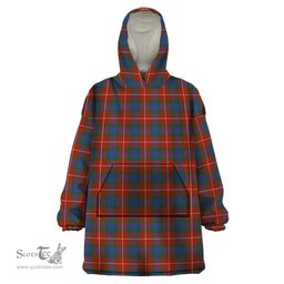 Scottish Fraser Ancient Clan Tartan Snuggie Hoodie Plaid Wearable Blanket Hoodie
