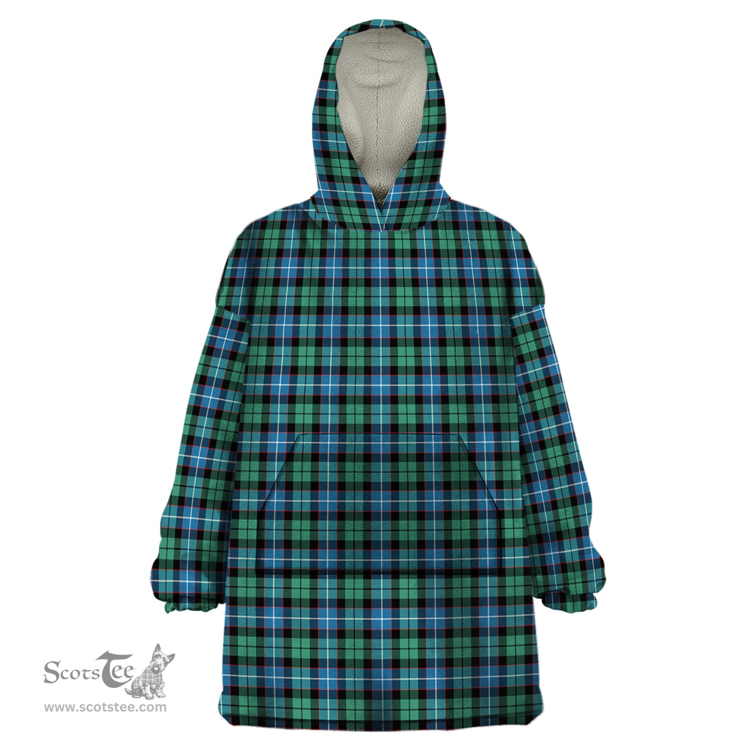 Scottish Galbraith Ancient Clan Tartan Snuggie Hoodie Plaid Wearable Blanket Hoodie