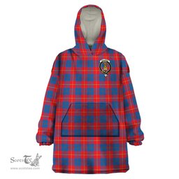 Scottish Galloway Red Clan Family Crest Tartan Snuggie Hoodie Plaid Wearable Blanket Hoodie