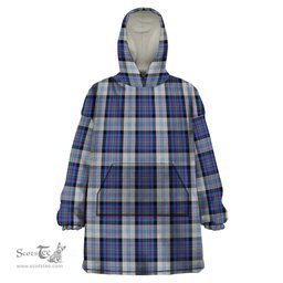 Scottish Gillies Dress Blue Clan Tartan Snuggie Hoodie Plaid Wearable Blanket Hoodie