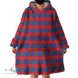 Scottish Galloway Red Clan Tartan Snuggie Hoodie Plaid Wearable Blanket Hoodie
