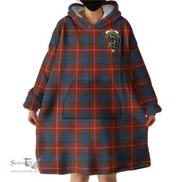 Scottish Fraser Ancient Clan Family Crest Tartan Snuggie Hoodie Plaid Wearable Blanket Hoodie