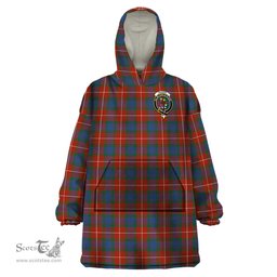 Scottish Fraser Ancient Clan Family Crest Tartan Snuggie Hoodie Plaid Wearable Blanket Hoodie