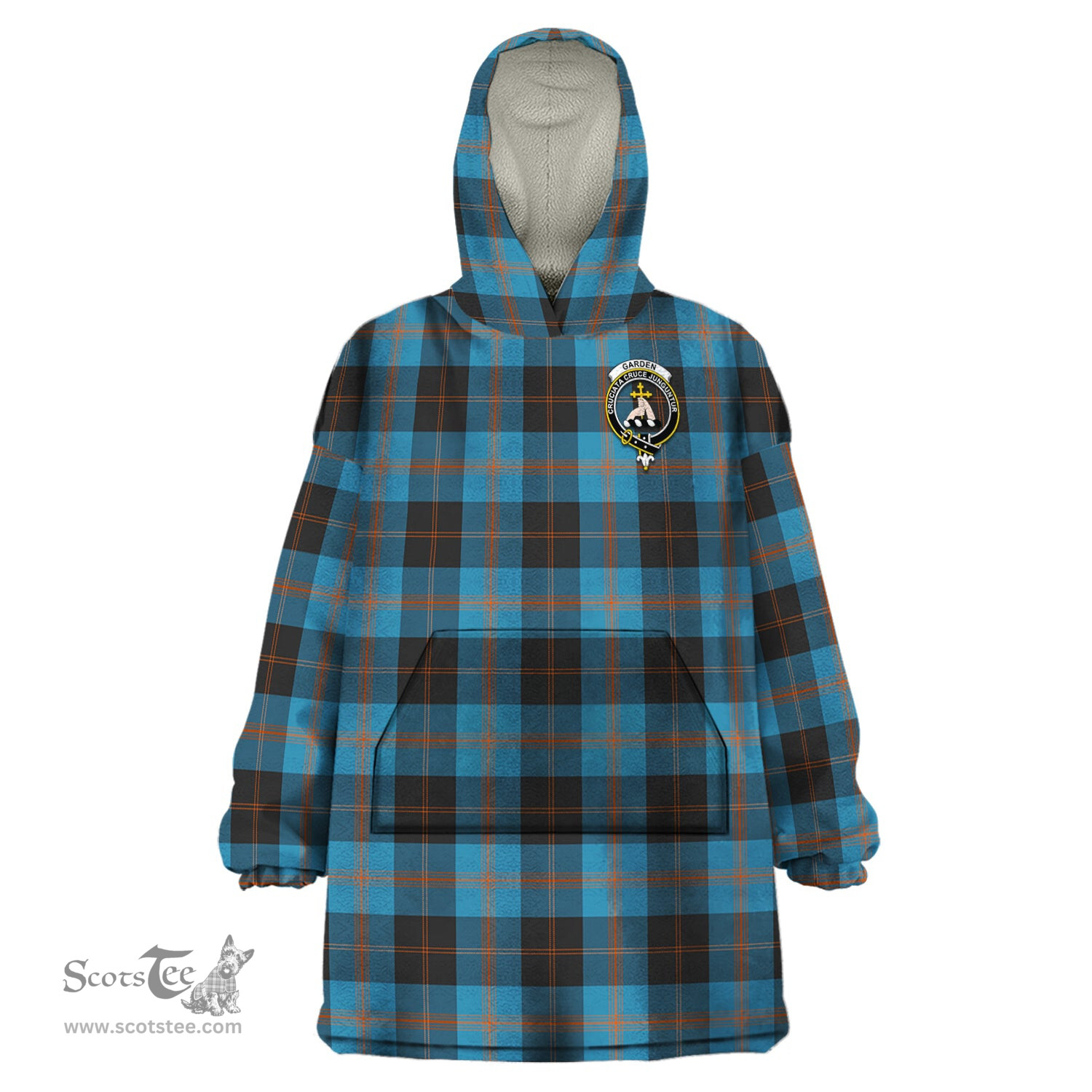 Scottish Garden Clan Family Crest Tartan Snuggie Hoodie Plaid Wearable Blanket Hoodie