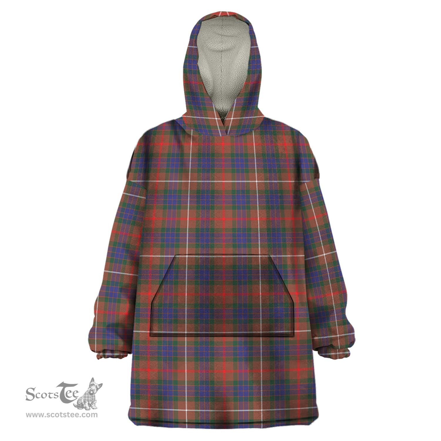 Scottish Fraser Hunting Modern Clan Tartan Snuggie Hoodie Plaid Wearable Blanket Hoodie