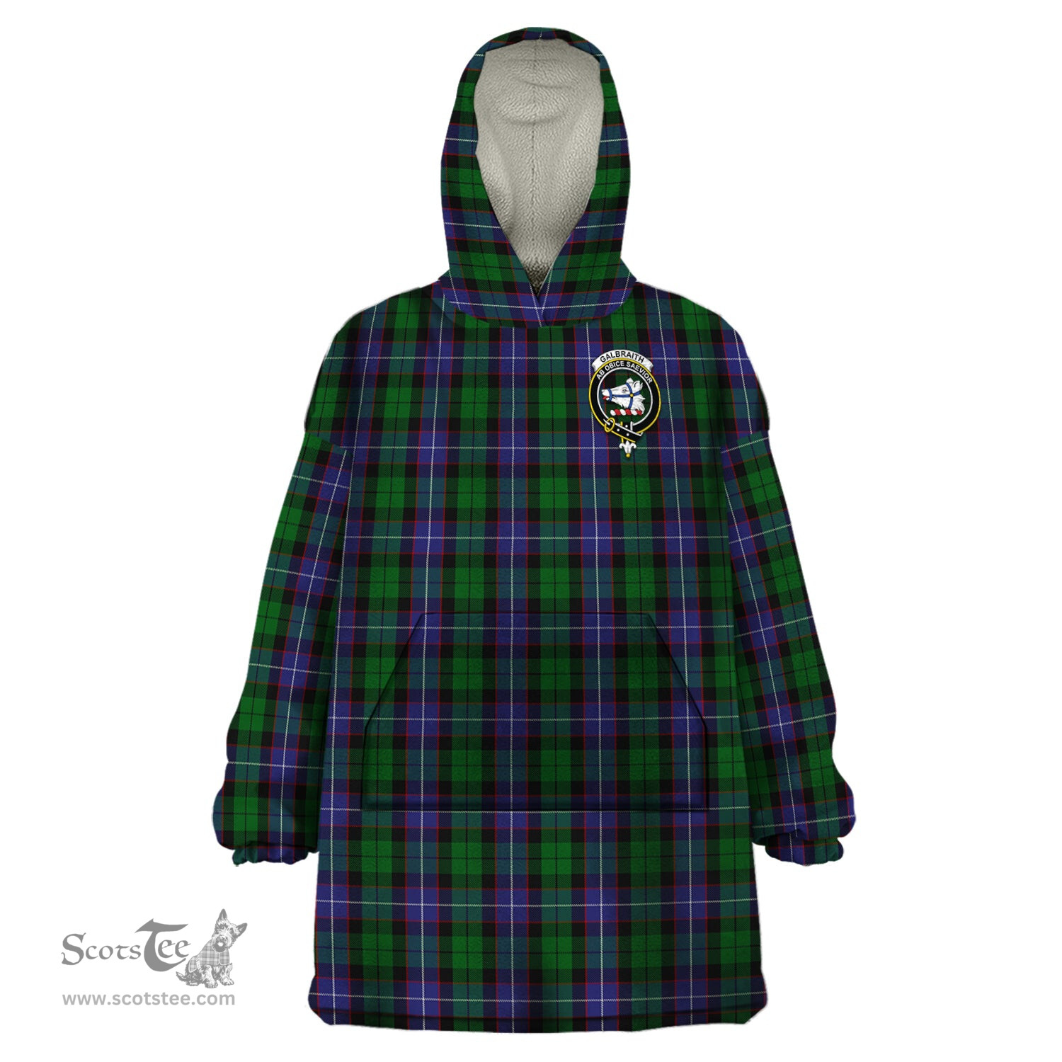 Scottish Galbraith Clan Family Crest Tartan Snuggie Hoodie Plaid Wearable Blanket Hoodie