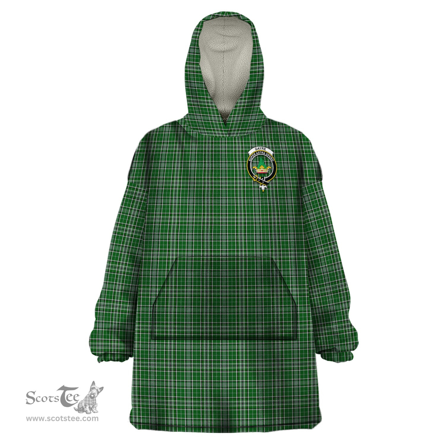 Scottish Gayre Dress Clan Family Crest Tartan Snuggie Hoodie Plaid Wearable Blanket Hoodie