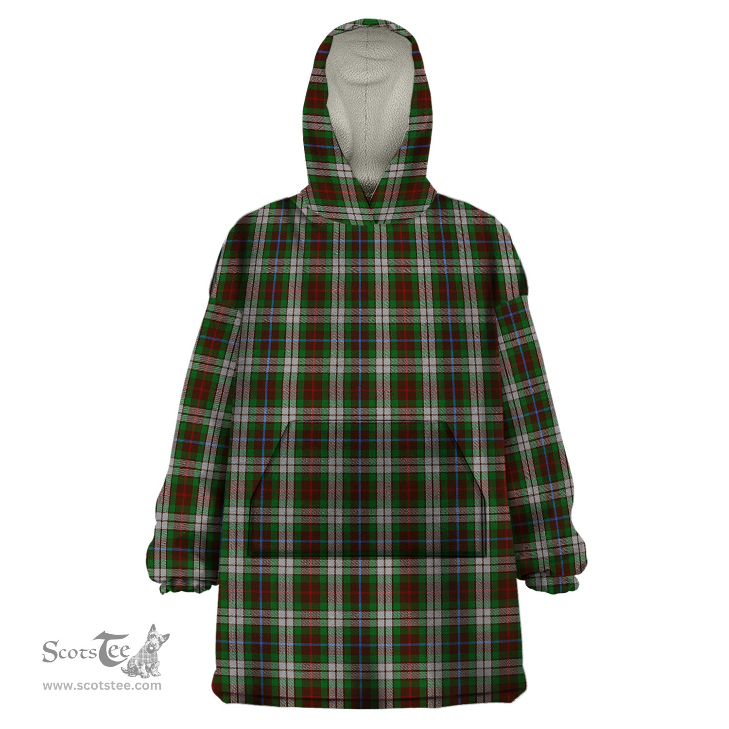 Scottish Fraser Hunting Dress Clan Tartan Snuggie Hoodie Plaid Wearable Blanket Hoodie