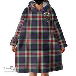 Scottish Fraser Red Dress Clan Family Crest Tartan Snuggie Hoodie Plaid Wearable Blanket Hoodie