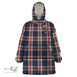 Scottish Fraser Red Dress Clan Family Crest Tartan Snuggie Hoodie Plaid Wearable Blanket Hoodie