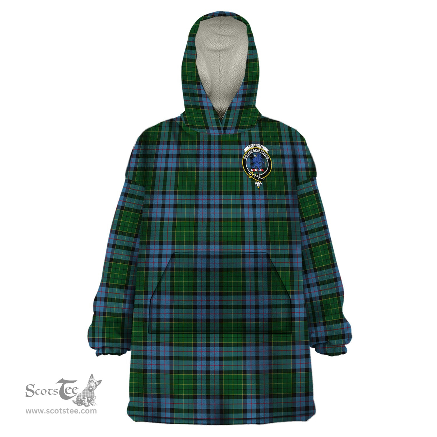 Scottish Forsyth Clan Family Crest Tartan Snuggie Hoodie Plaid Wearable Blanket Hoodie
