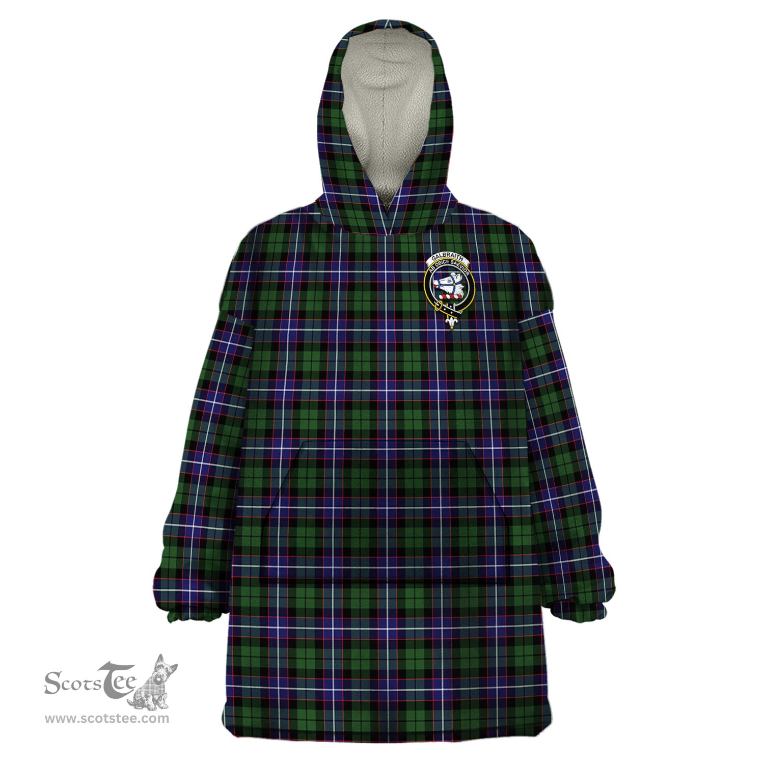 Scottish Galbraith Modern Clan Family Crest Tartan Snuggie Hoodie Plaid Wearable Blanket Hoodie