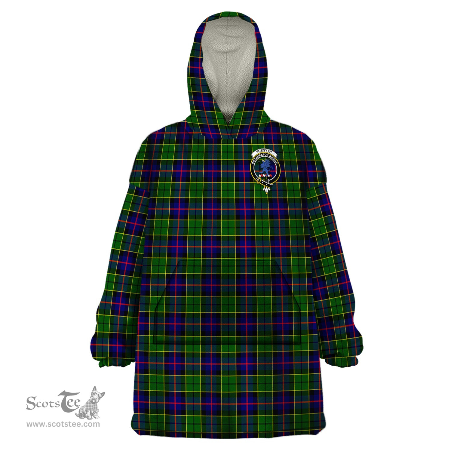 Scottish Forsyth Modern Clan Family Crest Tartan Snuggie Hoodie Plaid Wearable Blanket Hoodie