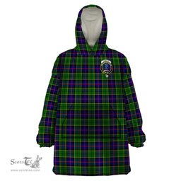 Scottish Forsyth Modern Clan Family Crest Tartan Snuggie Hoodie Plaid Wearable Blanket Hoodie