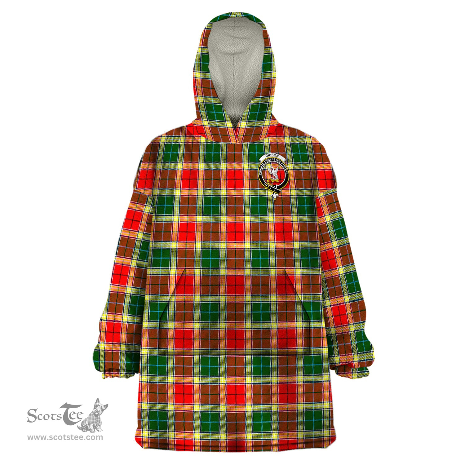Scottish Gibsone (Gibson - Gibbs) Clan Family Crest Tartan Snuggie Hoodie Plaid Wearable Blanket Hoodie