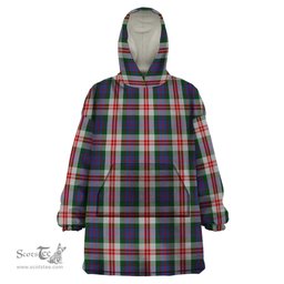 Scottish Fraser Red Dress Clan Tartan Snuggie Hoodie Plaid Wearable Blanket Hoodie