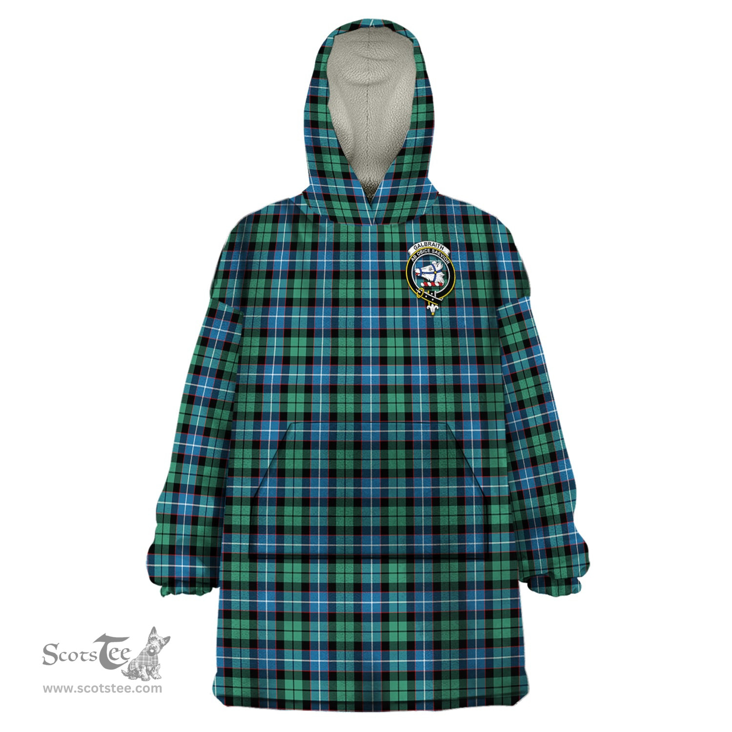 Scottish Galbraith Ancient Clan Family Crest Tartan Snuggie Hoodie Plaid Wearable Blanket Hoodie