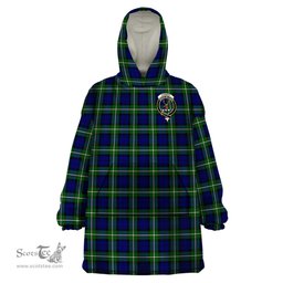 Scottish Forbes Modern Clan Family Crest Tartan Snuggie Hoodie Plaid Wearable Blanket Hoodie