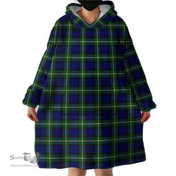 Scottish Forbes Modern Clan Tartan Snuggie Hoodie Plaid Wearable Blanket Hoodie