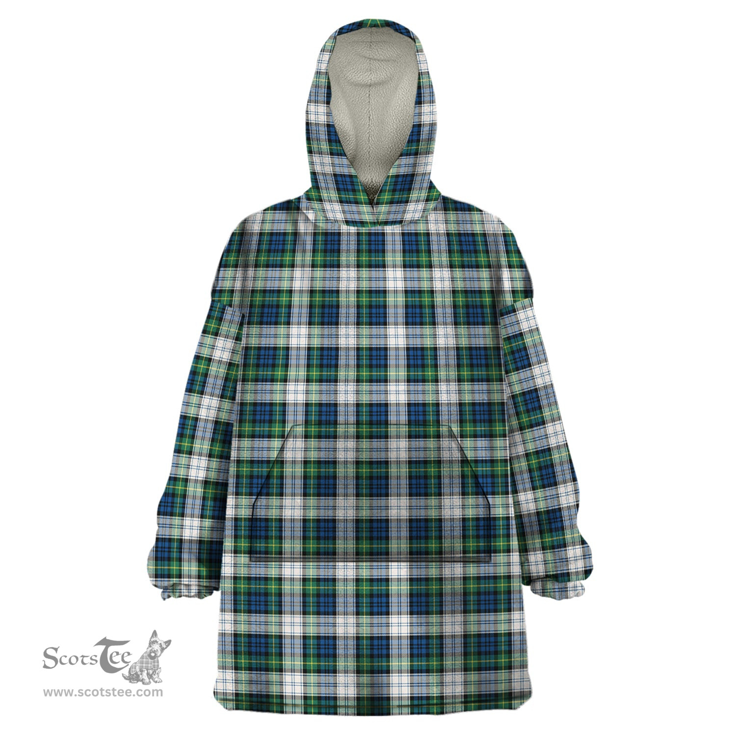 Scottish Gordon Dress Ancient Clan Tartan Snuggie Hoodie Plaid Wearable Blanket Hoodie