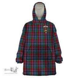 Scottish Gordon Red Clan Family Crest Tartan Snuggie Hoodie Plaid Wearable Blanket Hoodie