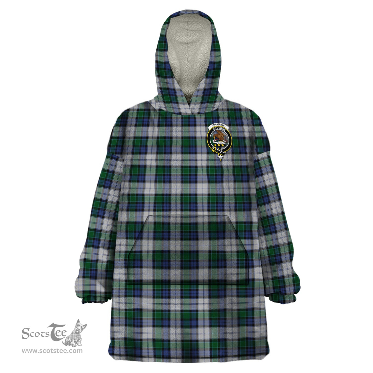Scottish Graham Dress Clan Family Crest Tartan Snuggie Hoodie Plaid Wearable Blanket Hoodie