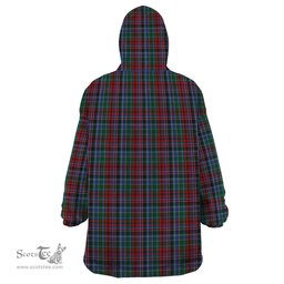 Scottish Gordon Red Clan Tartan Snuggie Hoodie Plaid Wearable Blanket Hoodie
