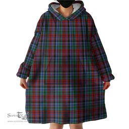 Scottish Gordon Red Clan Tartan Snuggie Hoodie Plaid Wearable Blanket Hoodie