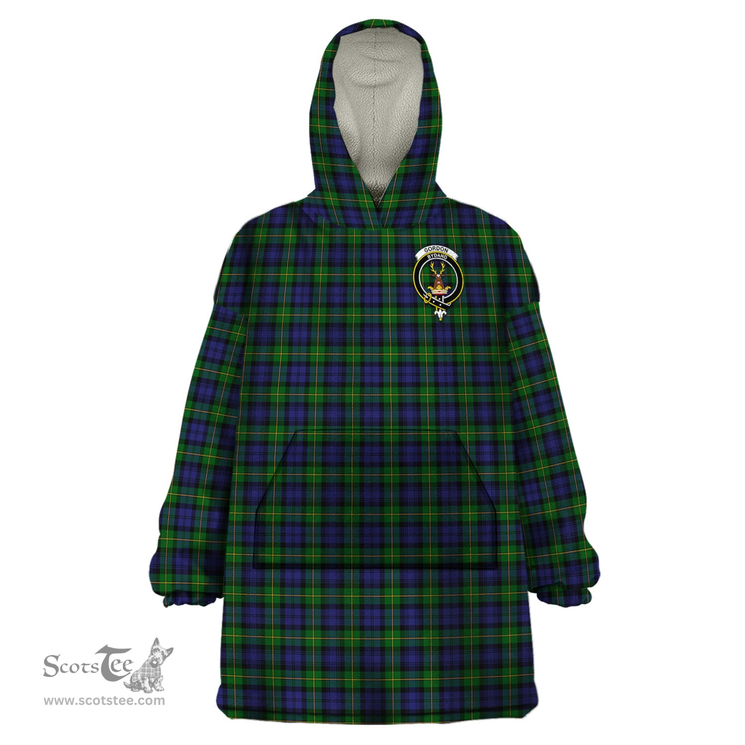 Scottish Gordon Clan Family Crest Tartan Snuggie Hoodie Plaid Wearable Blanket Hoodie